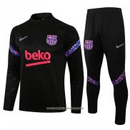 Tuta da Track Felpa FC Barcellona Bambino 2021 2022 Nero