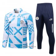 Tuta da Track Felpa Manchester City 2022 2023 Bianco e Blu