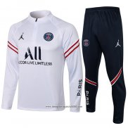 Tuta da Track Felpa Paris Saint-Germain Bambino 2021 2022 Bianco