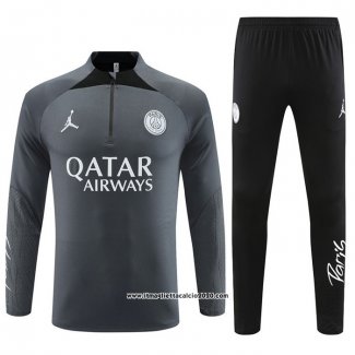 Tuta da Track Felpa Paris Saint-Germain Jordan 202023 2024 Grigio