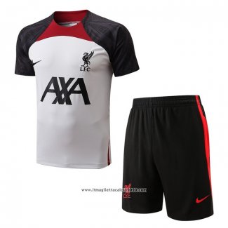 Tuta da Track Liverpool Manica Corta 2022 2023 Bianco - Pantalon Corto