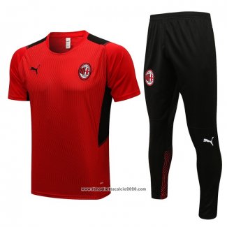 Tuta da Track Milan Manica Corta 2021 2022 Rosso