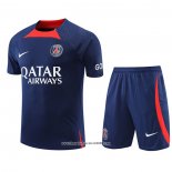 Tuta da Track Paris Saint-Germain Manica Corta 2022 2023 Blu Oscuro - Pantalon Corto