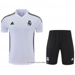 Tuta da Track Real Madrid Manica Corta 2022 2023 Bianco e Purpura - Pantalon Corto