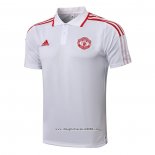 Maglia Polo Manchester United 2021 2022 Bianco e Rosso