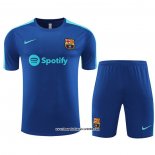 Tuta da Track FC Barcellona Manica Corta 2023 2024 Blu - Pantalon Corto