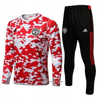 Tuta da Track Felpa Manchester United 2021 Rosso e Bianco