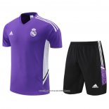 Tuta da Track Real Madrid Manica Corta 2022 2023 Purpura - Pantalon Corto