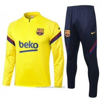 Tuta da Track Felpa FC Barcellona 2020 2021 Giallo