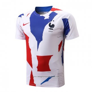 Maglia Allenamento Francia 2022 2023 Bianco Rosso Blu