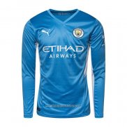 Maglia Manchester City Home Manica Lunga 2021 2022