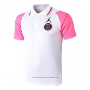 Maglia Polo Paris Saint-Germain 2020 2021 Bianco e Rosa