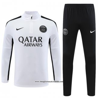 Tuta da Track Felpa Paris Saint-Germain Bambino 2023 2024 Bianco