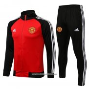 Tuta da Track Giacca Manchester United 2021 2022 Rosso e Nero