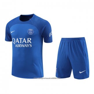 Tuta da Track Paris Saint-Germain Manica Corta 2022 2023 Blu Oscuro - Pantalon Corto