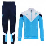 Tuta da Track Giacca Olympique Marsiglia 2020 2021 Blu e Bianco