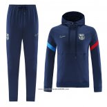 Tuta da Track Felpa FC Barcellona 2021 2022 Blu Marino