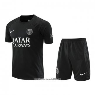 Tuta da Track Paris Saint-Germain Manica Corta 2022 2023 Nero - Pantalon Corto