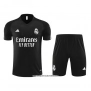 Tuta da Track Real Madrid Manica Corta 2023 2024 Nero - Pantalon Corto