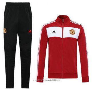 Tuta da Track Giacca Manchester United Retro 2020 2021 Rosso