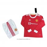 Maglia Manchester United Home Manica Lunga Bambino 2021 2022