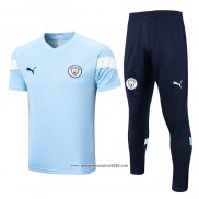 Tuta Da Track Manchester City Manica Corta 2022 2023 Blu