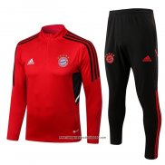 Tuta da Track Felpa Bayern Monaco Bambino 2022 2023 Rosso