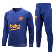 Tuta da Track Felpa FC Barcellona Bambino 2022 2023 Blu