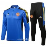 Tuta da Track Felpa Manchester United Bambino 2021 2022 Blu