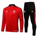 Tuta da Track Giacca Manchester United 2021 2022 Rosso e Nero