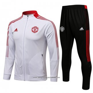 Tuta da Track Giacca Manchester United Bambino 2021 2022 Bianco