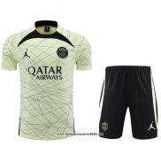 Tuta da Track Paris Saint-Germain Jordan Manica Corta 2023 2024 Giallo - Pantalon Corto