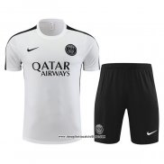 Tuta da Track Paris Saint-Germain Manica Corta 2023 2024 Bianco - Pantalon Corto