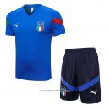 Tuta Da Track Italia Manica Corta 2022 2023 Blu - Pantalon Corto