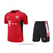 Tuta da Track Bayern Monaco Manica Corta 2022 2023 Rosso - Pantalon Corto