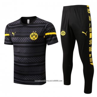 Tuta da Track Borussia Dortmund Manica Corta 2022 2023 Grigio