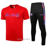 Tuta da Track Paris Saint-Germain Jordan Manica Corta 2021 2022 Rosso