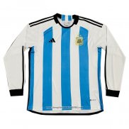 Maglia Argentina 3 Estrellas Home Manica Lunga 2022