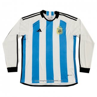 Maglia Argentina 3 Estrellas Home Manica Lunga 2022