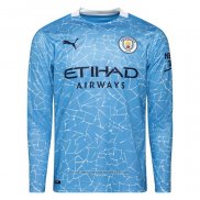 Maglia Manchester City Home Manica Lunga 2020 2021