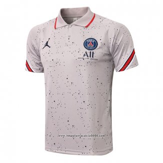 Maglia Polo Paris Saint-Germain Jordan 2021 2022 Grigio