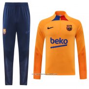 Tuta da Track Felpa FC Barcellona 2022 2023 Arancione