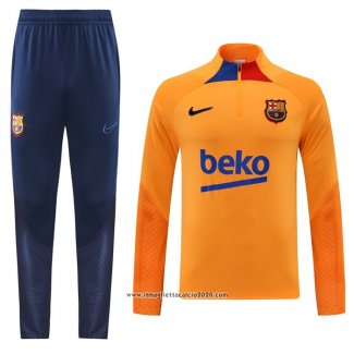 Tuta da Track Felpa FC Barcellona 2022 2023 Arancione