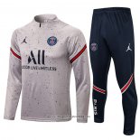 Tuta da Track Felpa Paris Saint-Germain Jordan 2021 2022 Grigio