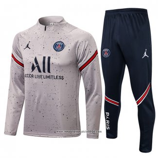 Tuta da Track Felpa Paris Saint-Germain Jordan 2021 2022 Grigio