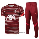 Tuta da Track Liverpool Manica Corta 2021-2022 Rosso