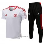 Tuta da Track Manchester United Manica Corta 2021 2022 Bianco