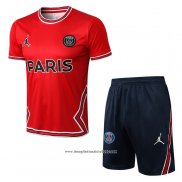 Tuta da Track Paris Saint-Germain Jordan Manica Corta 2022 2023 Rosso - Pantalon Corto