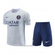 Tuta da Track Paris Saint-Germain Manica Corta 2022 2023 Grigio - Pantalon Corto