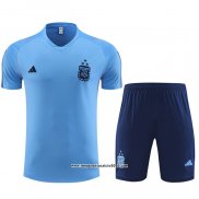 Tuta da Track Argentina Manica Corta 2023 2024 Blu Oscuro - Pantalon Corto